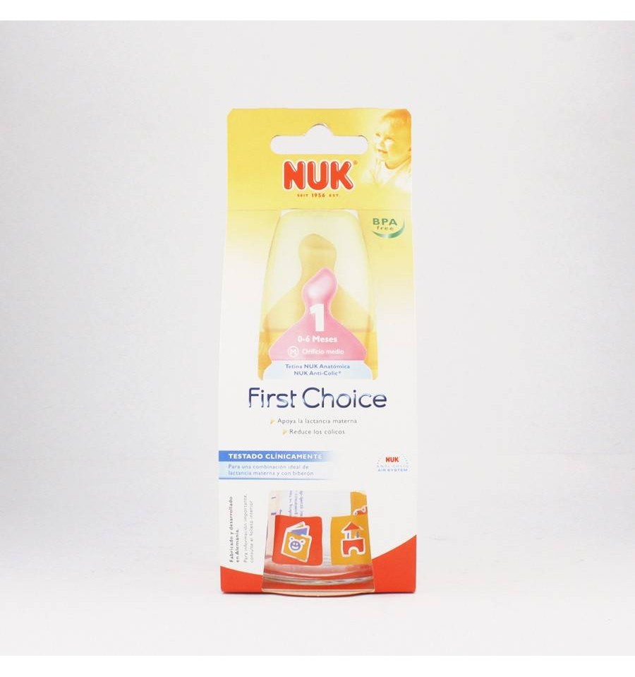 NUK Biberón Cristal Latex First Choice 0-6 Meses, 120 ml
